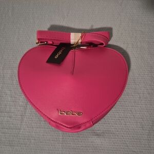 Bebe Pink Heart-Shaped Women's Bag